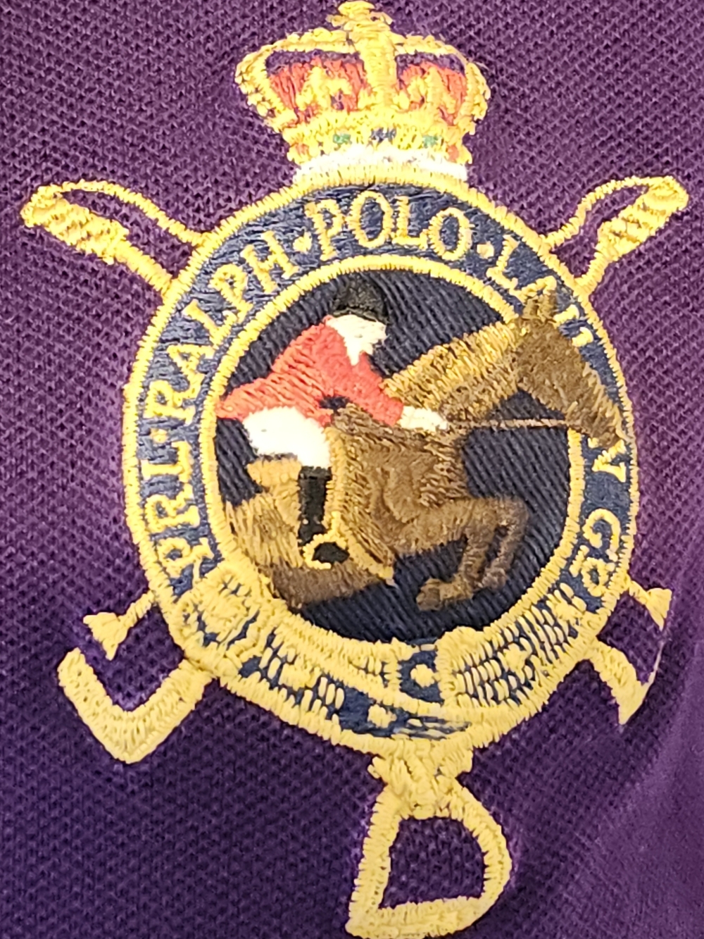 Polo by Ralph Lauren Polo Player Shirt with Tan Suede Shoulder - Picture 7 of 10